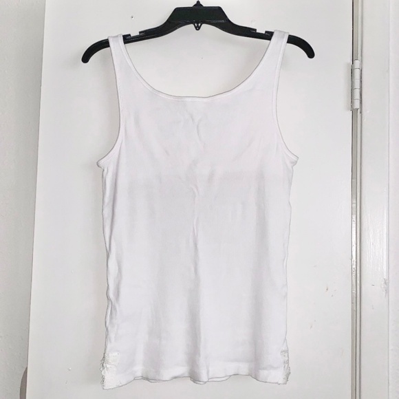 Women’s Junior’s White Built in Cami Tank Top - Size Medium - Picture 3 of 3